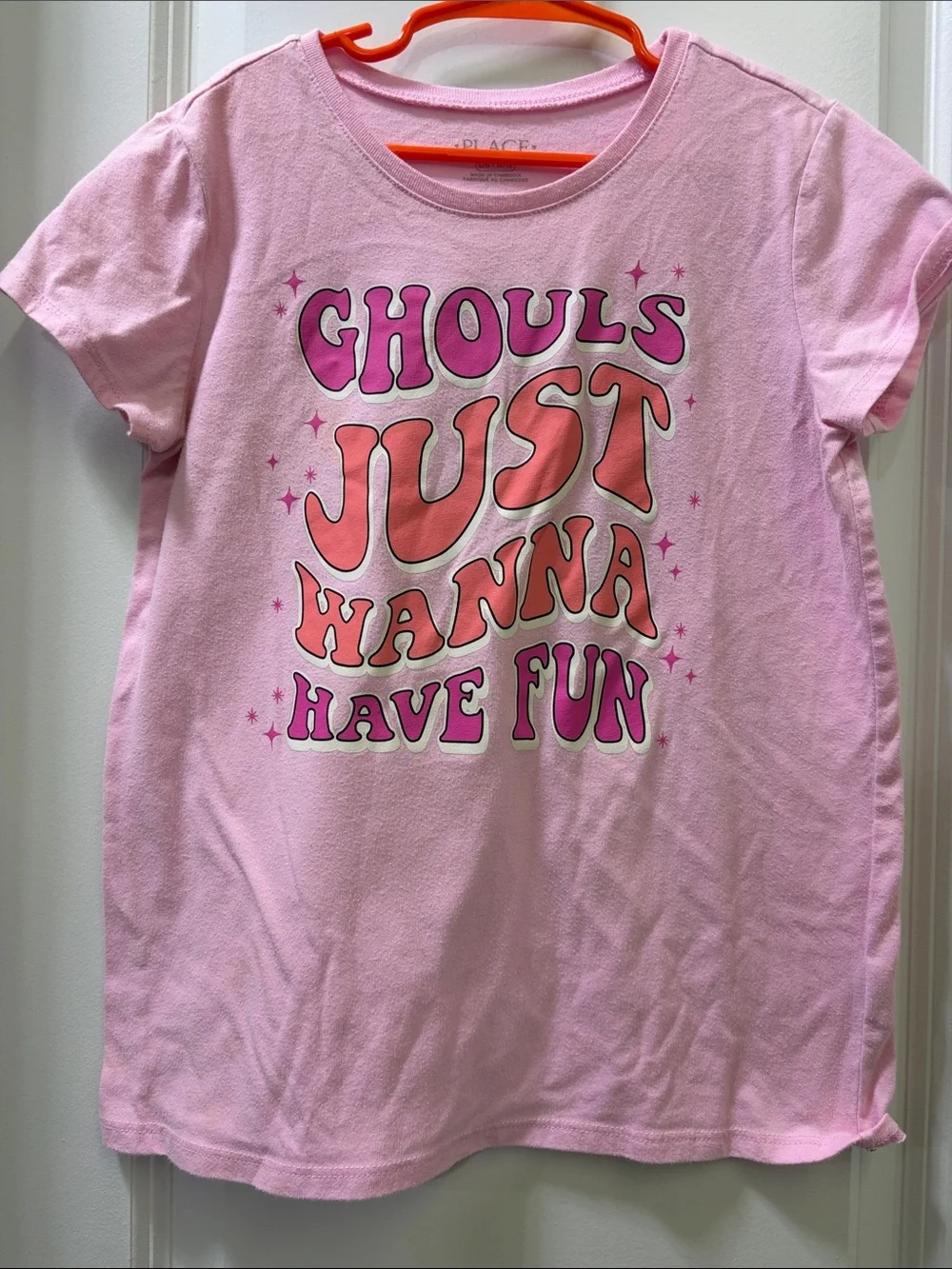 The Children's Place Light Pink Graphic Tee with Retro Candy-Pink Lettering